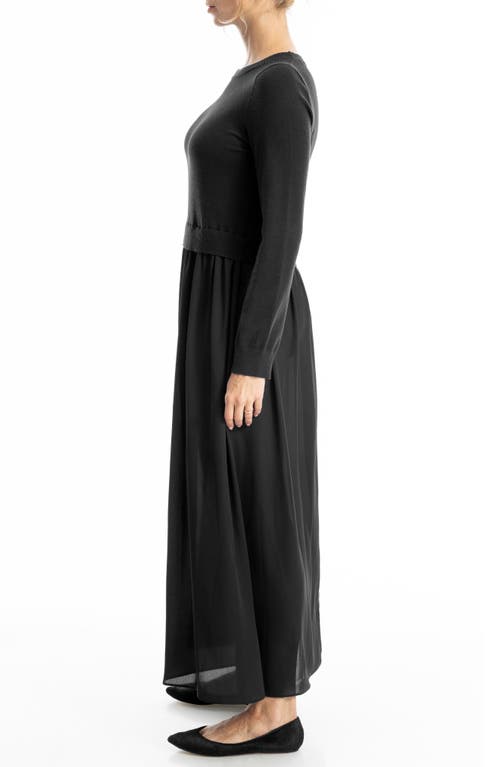Max Studio Twofer Long Sleeve Sweater Dress In Black