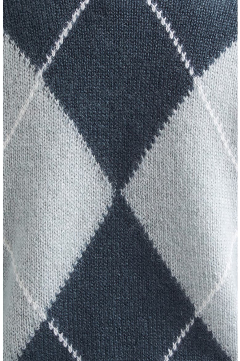 Argyle Plaid Mohair & Silk Sweater, Alternate, color, 181178 JADE POWDER DARK JADE