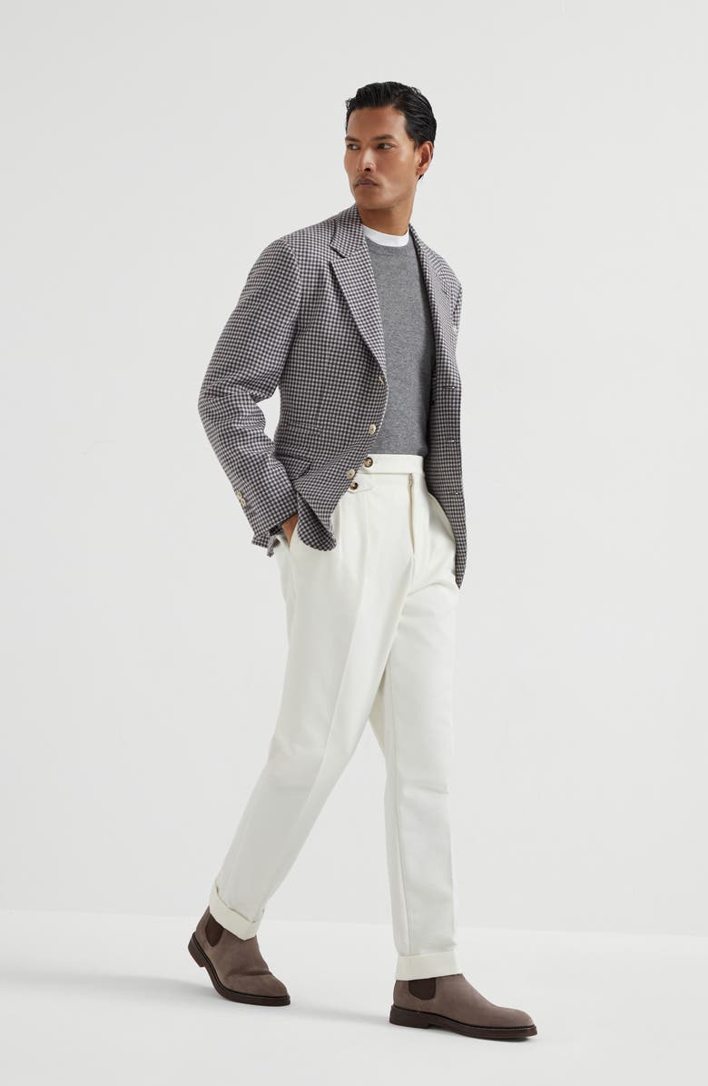 Brunello Cucinelli Houndstooth deconstructed blazer, Alternate, color, Burgundy