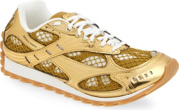【関税&送料込】Bottega Veneta Orbit Low-Top Sneakers In Tec Bottega Veneta Orbit Low Top Lace Up Sneaker in Silver