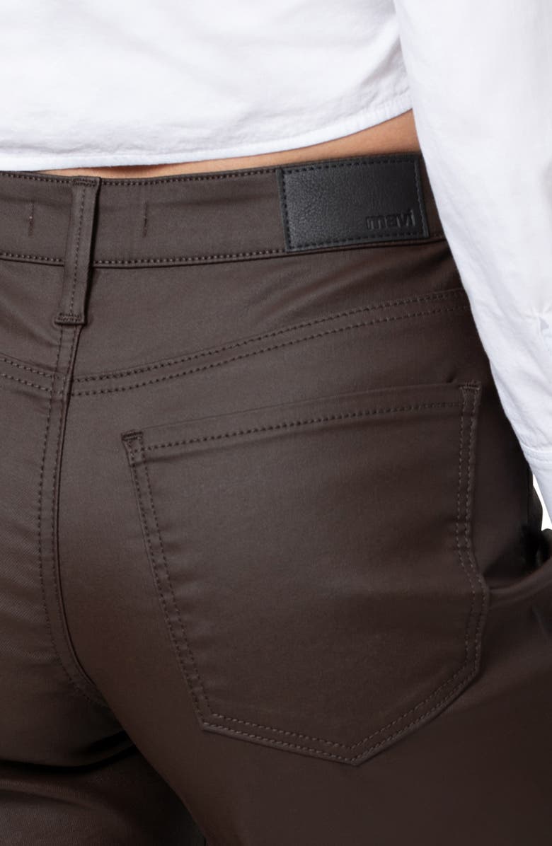 Mavi Jeans Alena Coated Wide Leg Jeans, Alternate, color, Brown Coated