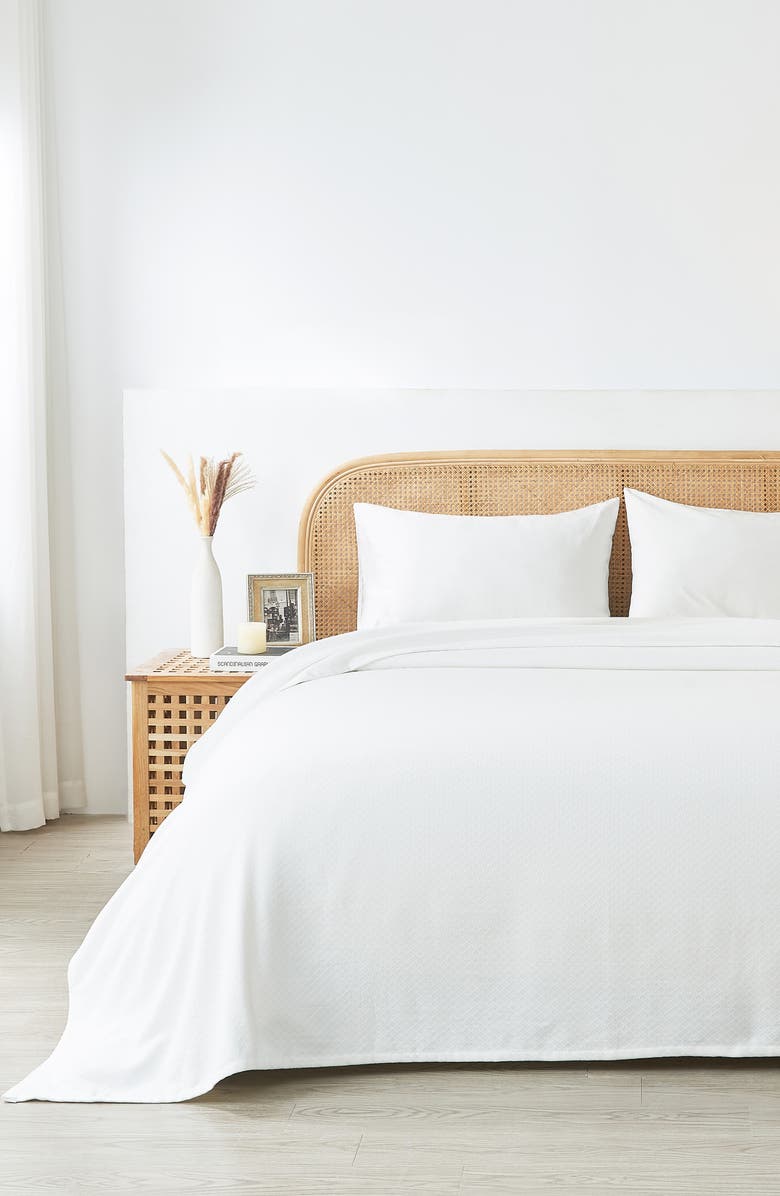 MELANGE HOME Egyptian Cotton Blanket, Alternate, color, White