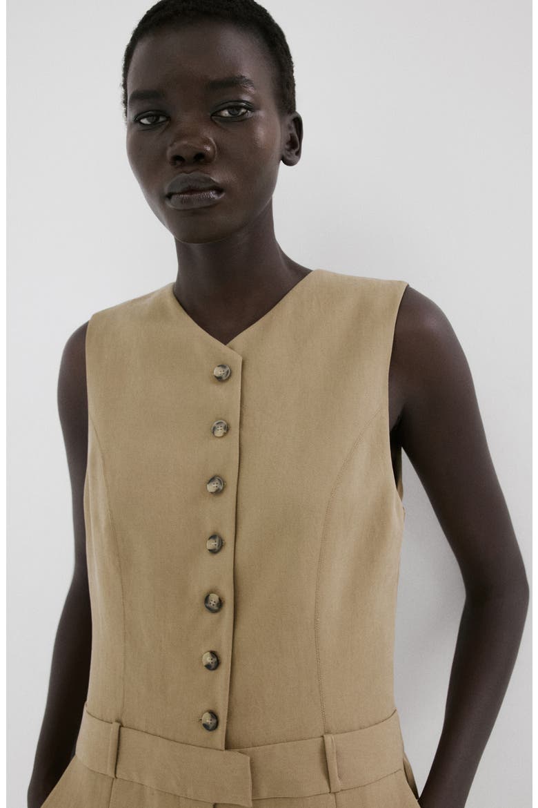 Sleeveless Wide Leg Jumpsuit, Alternate, color, KHAKI