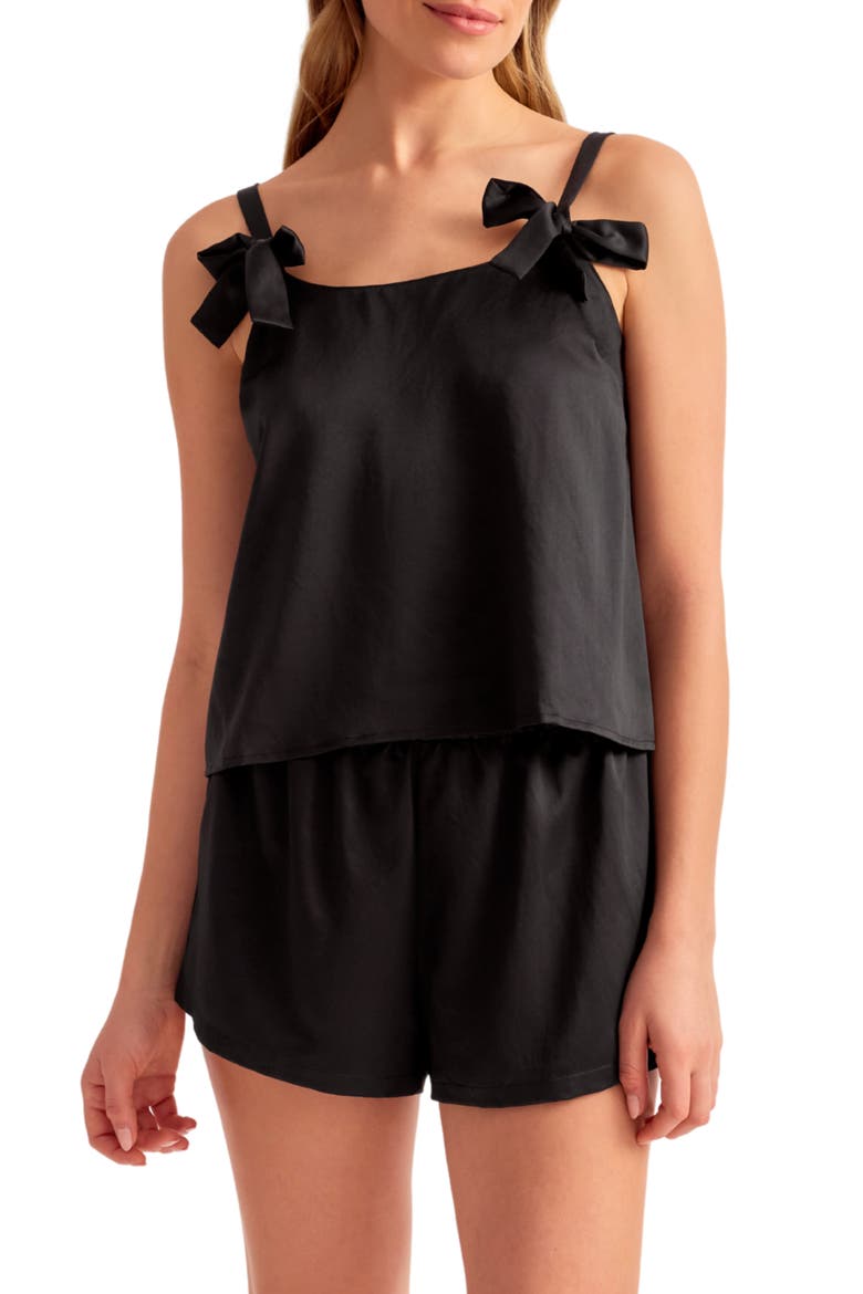 Halo Charmeuse Pajamas, Main, color, BLACK