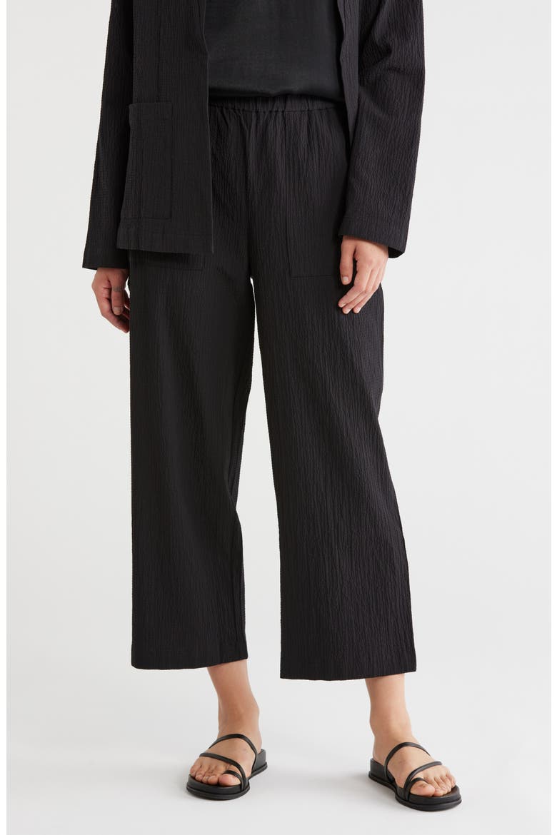 Straight Leg Cropped Pants, Main, color, BLACK