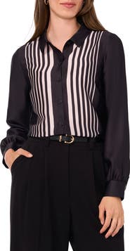 Halogen® Geo Stripe Button-Up Shirt