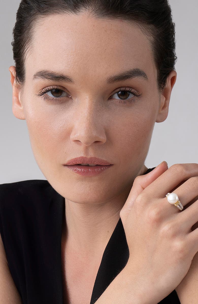 LAGOS Luna Cultured Pearl Ring, Alternate, color, Silver/ Pearl