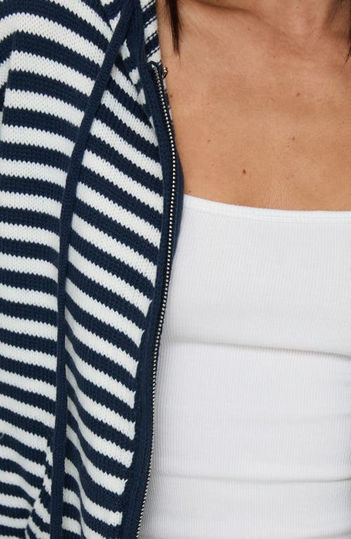 Princess Polly Brienna Oversize Stripe Zip Hoodie