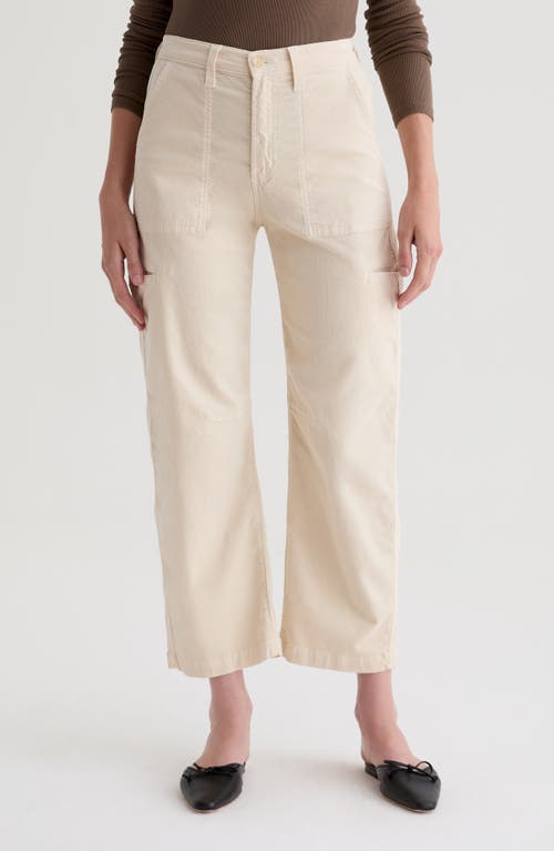 Ag Saige High Waist Ankle Wide Leg Corduroy Pants In Neutral