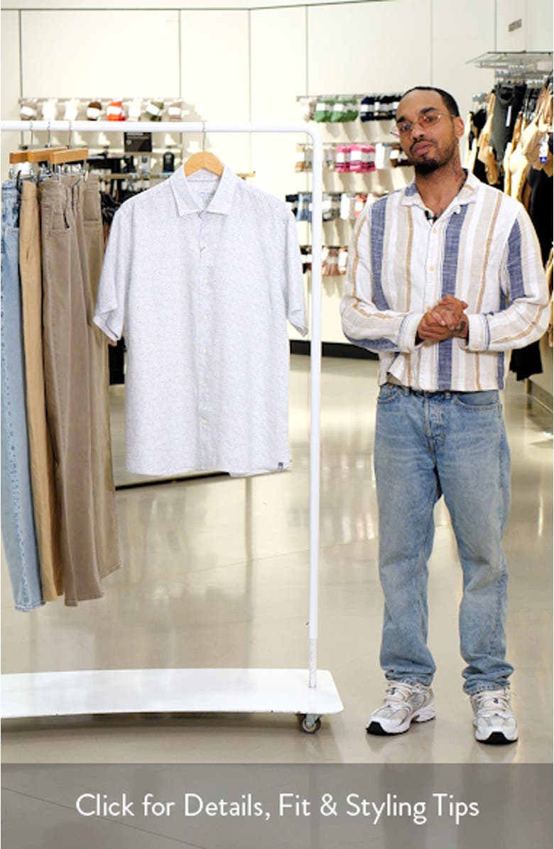 Soiree Short Sleeve Linen Button-Up Shirt, sales video thumbnail