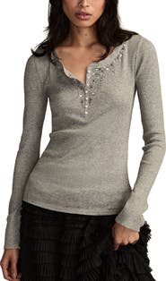 Lucky Brand Beaded Henley