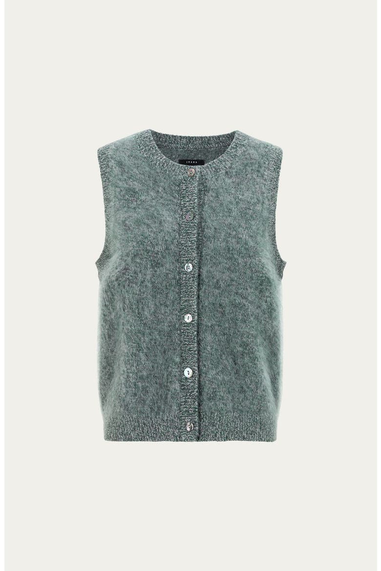 Brushed Wool-Blend Vest, Alternate, color, Forest Multi