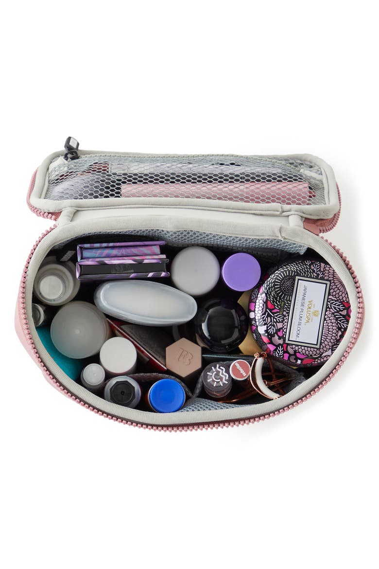 Small Neoprene Train Case, Alternate, color, MAUVE/STONE