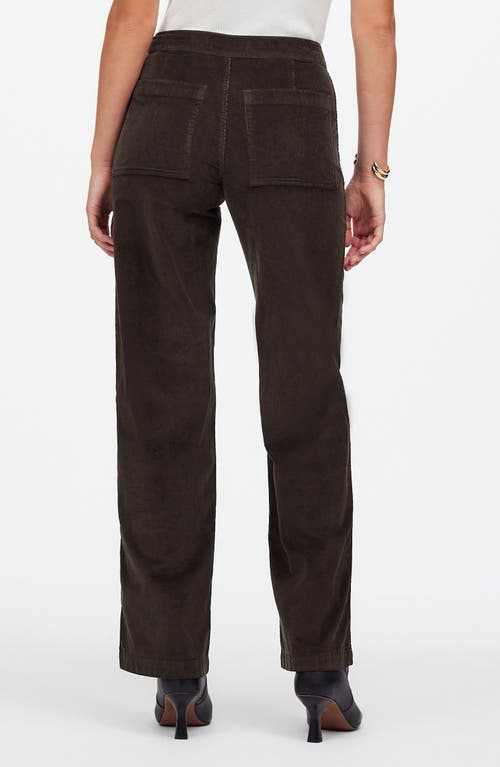 Madewell The Emmett Wide Leg Full Length Corduroy Pants: Welt Pocket Edition In Dark Carob