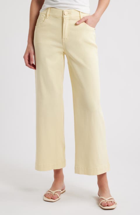 Sam High Waist Ankle Wide Leg Twill Pants (Regular & Petite)