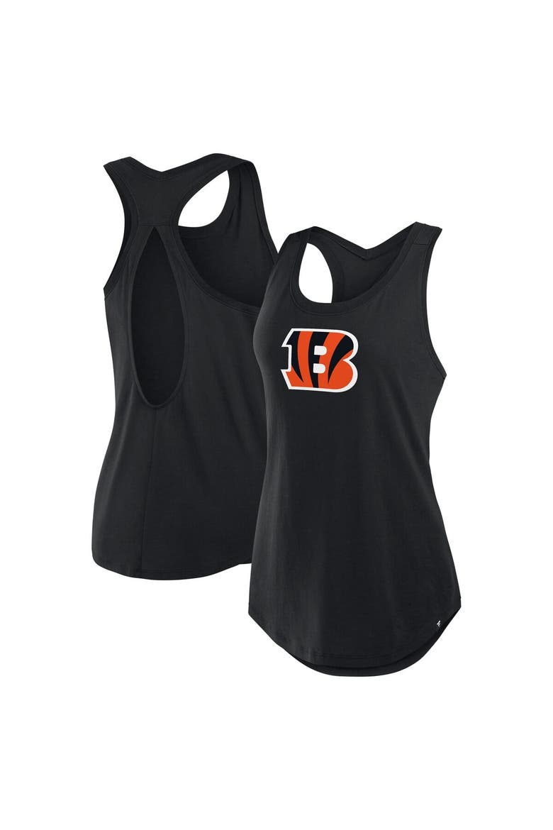 Women's Fanatics Black Cincinnati Bengals Iron Fan Tank Top, Main, color, Black