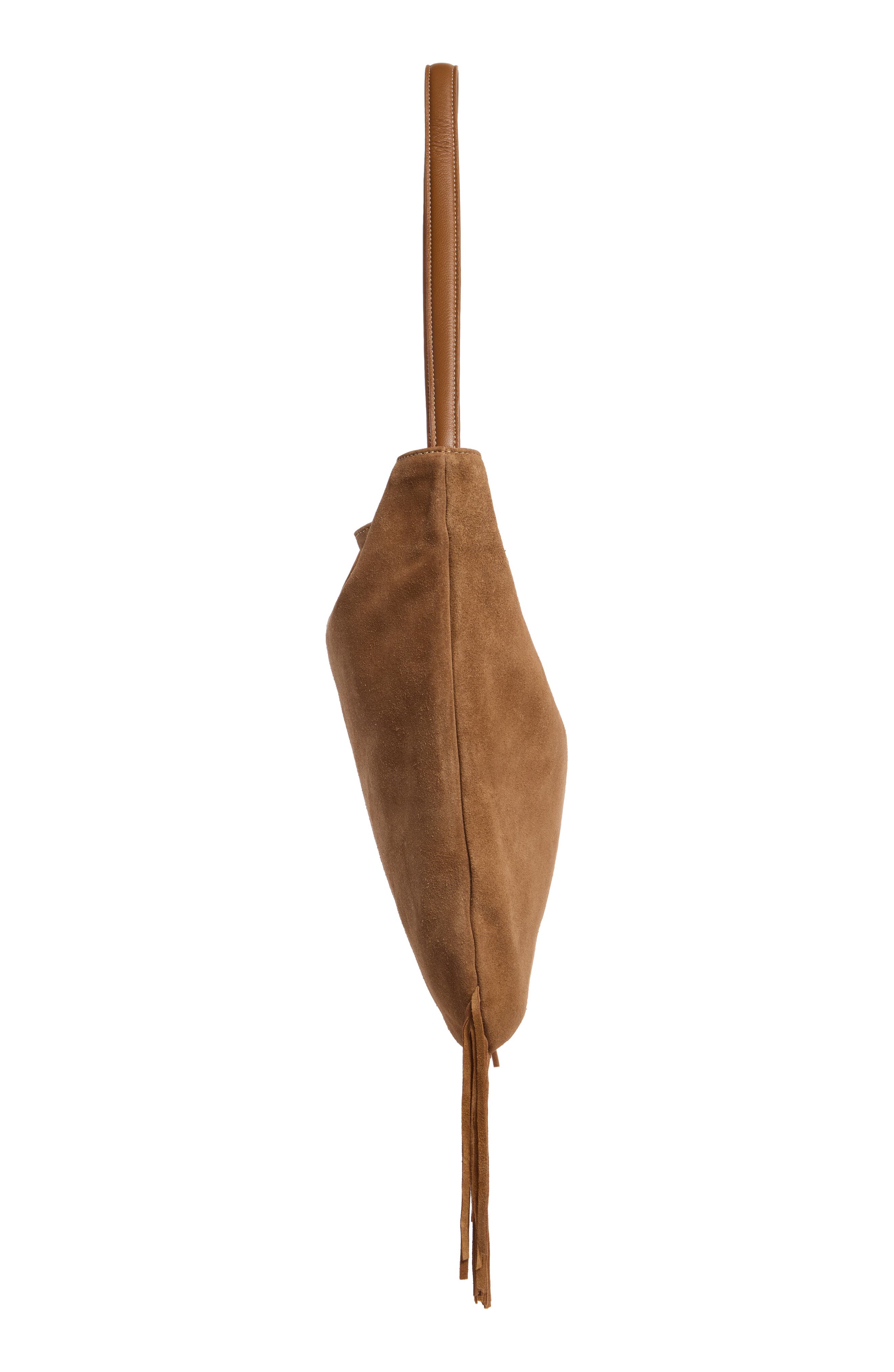 Ivy Fringe Suede Tote, Alternate, color, HONEY TAN SOFT COW SUEDE
