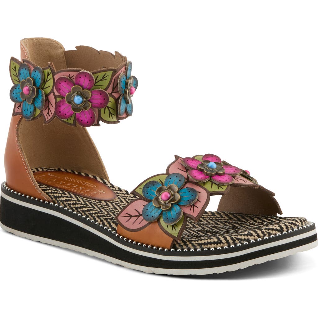 L'artiste By Spring Step Cruzer Ankle Strap Sandal In Camel Multi
