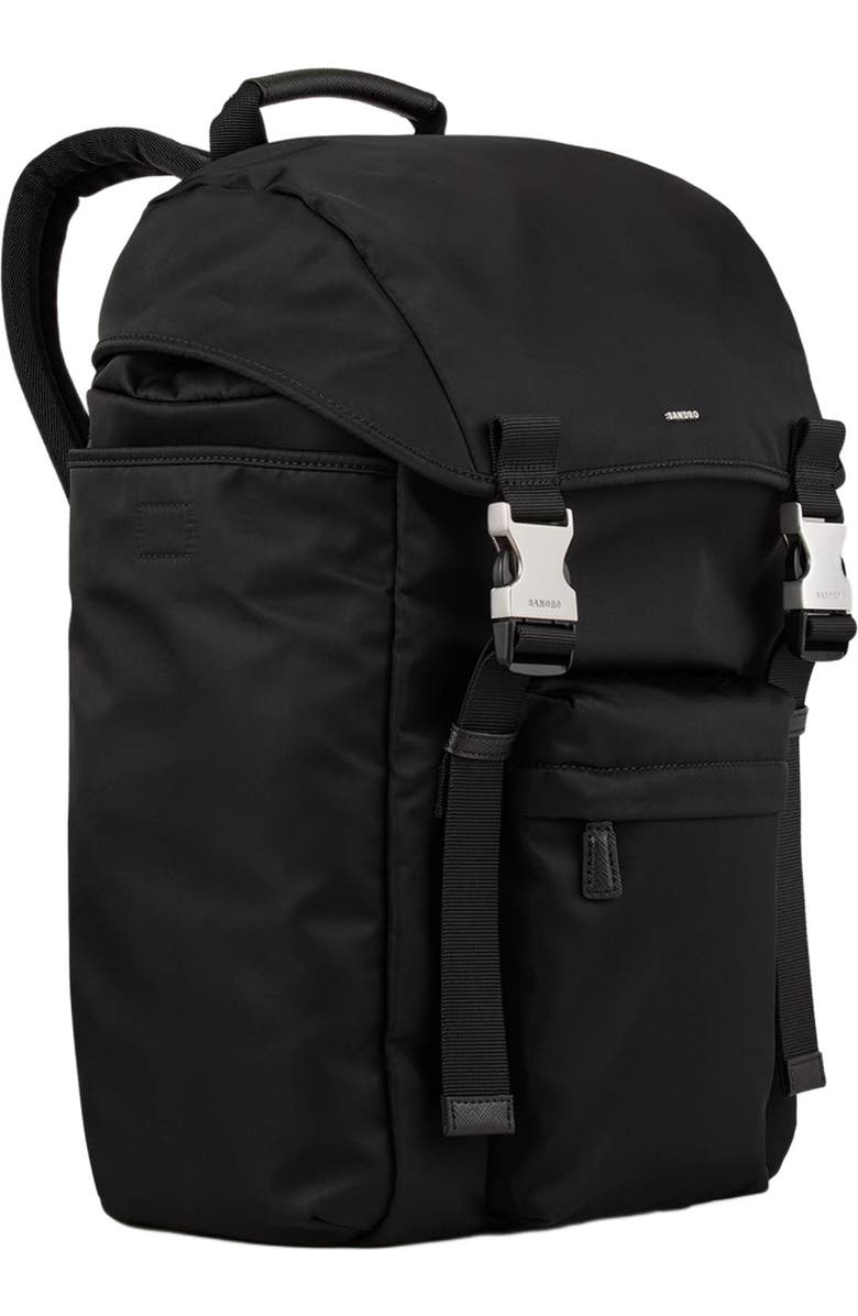 SANDRO Recycled leather backpack, Main, color, Black