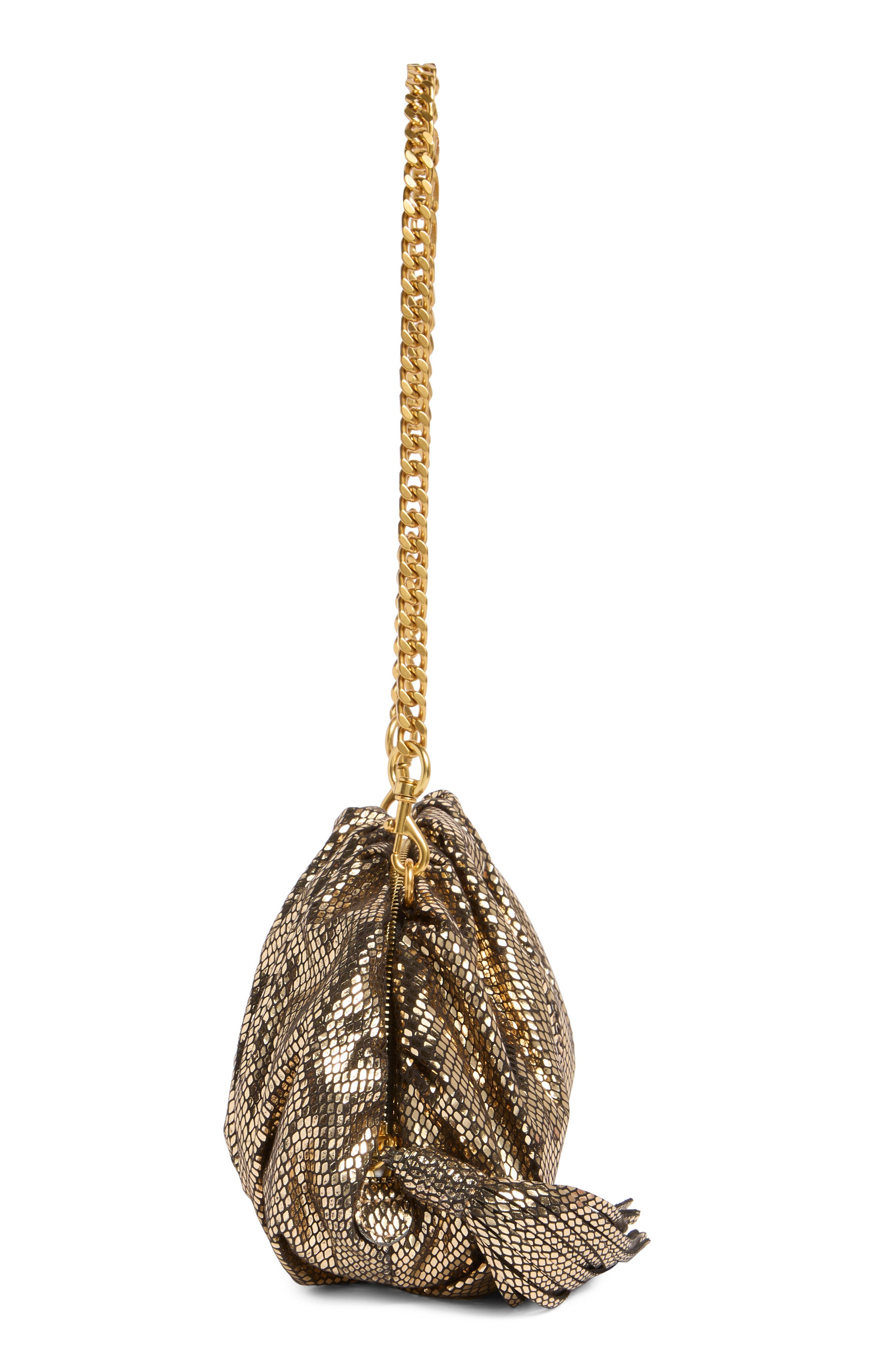 Rebecca Minkoff Small Ruched Clutch, Alternate, color, Gold