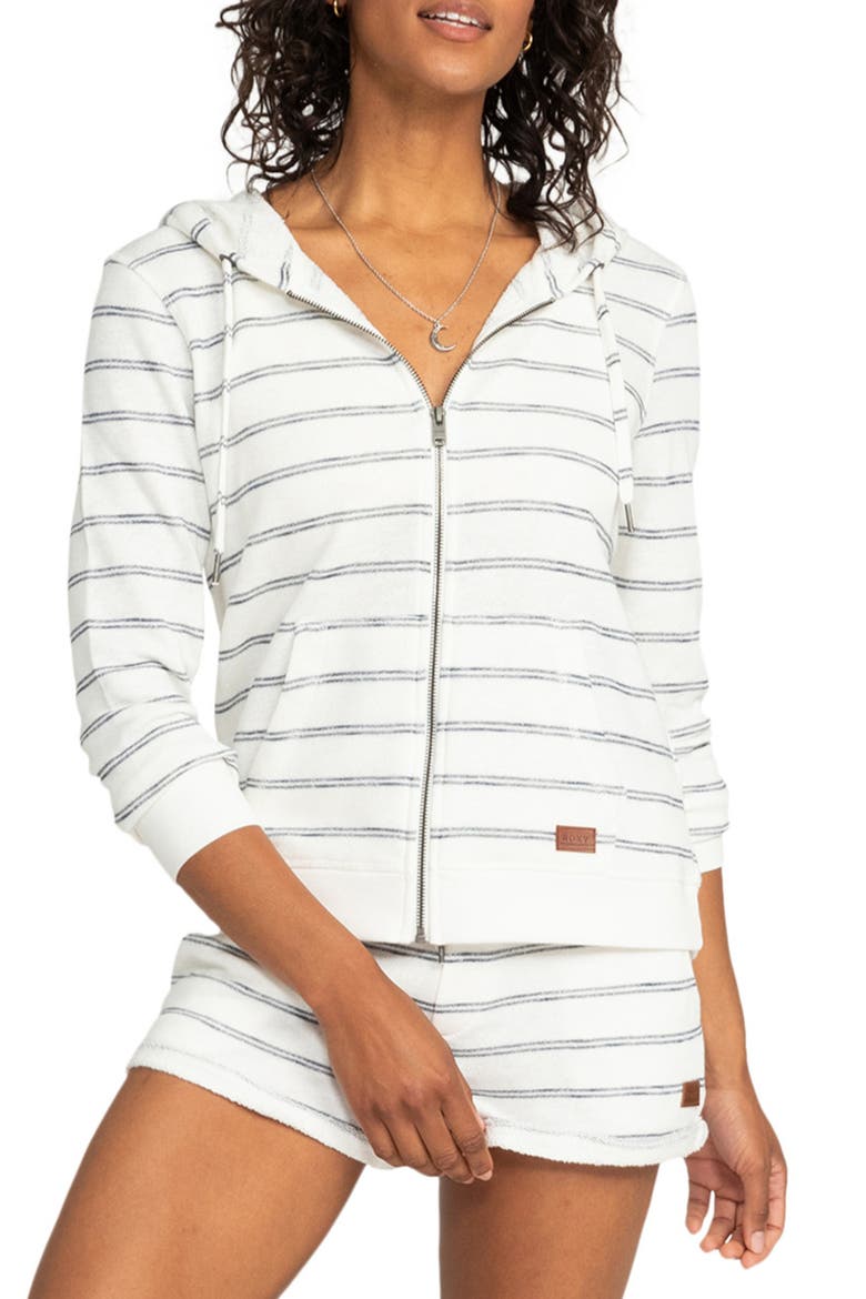 Perfect Wave Stripe Hoodie, Main, color, SNOW WHITE