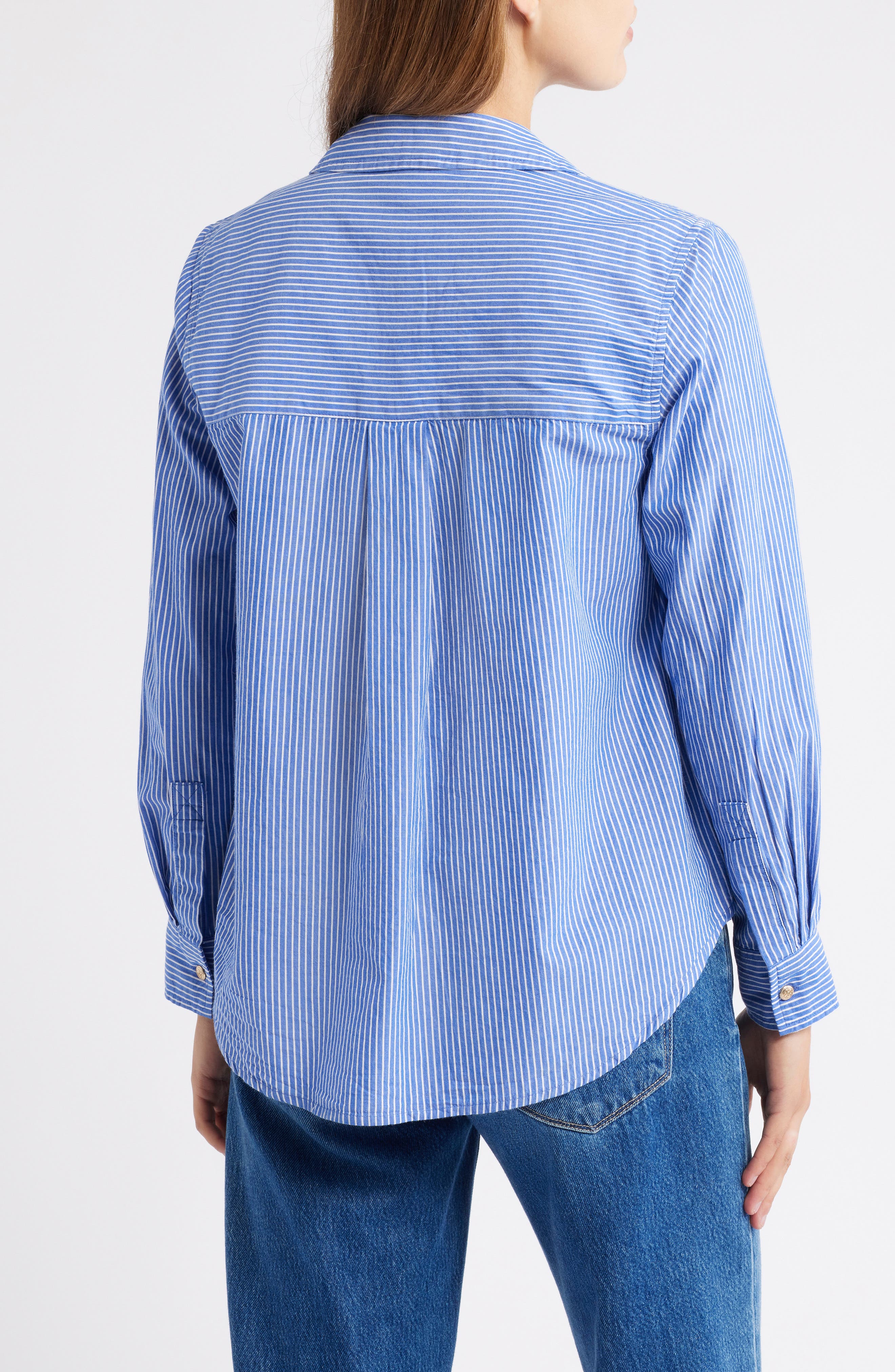 Bentley Stripe Long Sleeve Cotton Button-Up Shirt - image 4