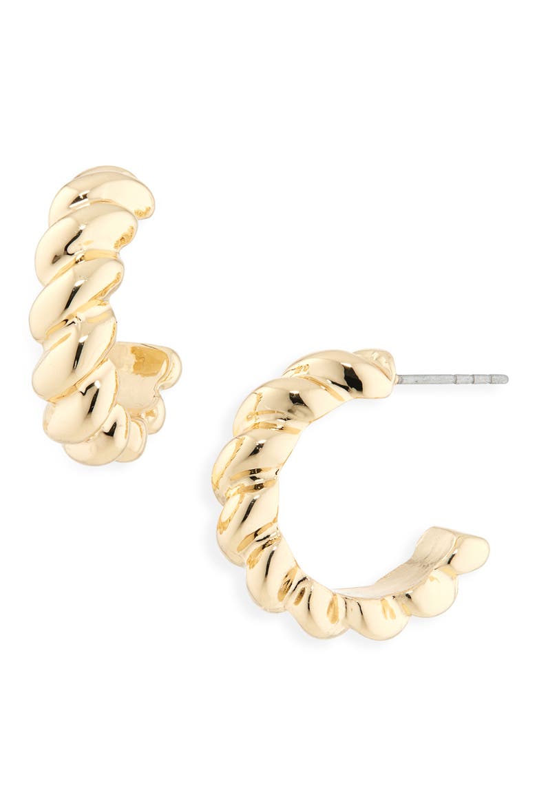 Rope Textured Hoop Earrings, Main, color, GOLD