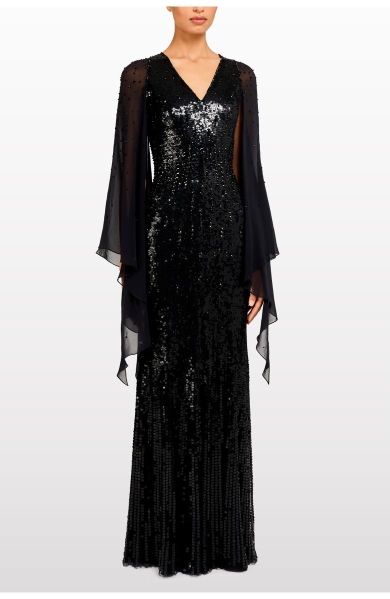 Jenny Packham Lyrical Dress, Alternate, color, Liquorice