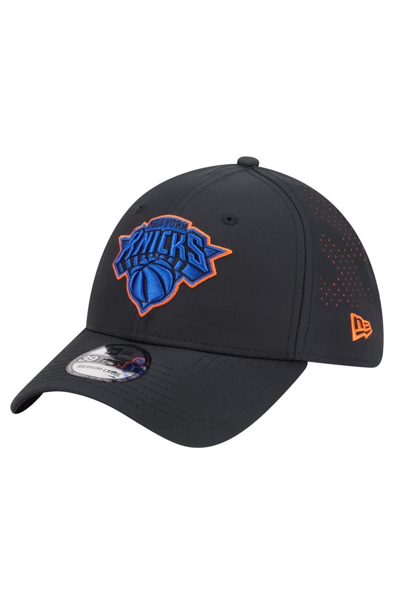 New Era Men's New Era Black New York Knicks Night 39THIRTY Flex Hat, Main, color,