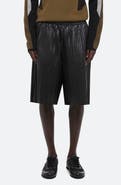 Helmut Lang Pleated Leather Shorts