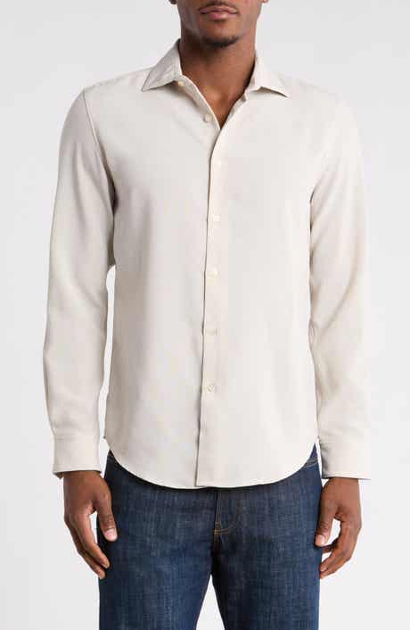 Mélange Long Sleeve Button-Up Shirt