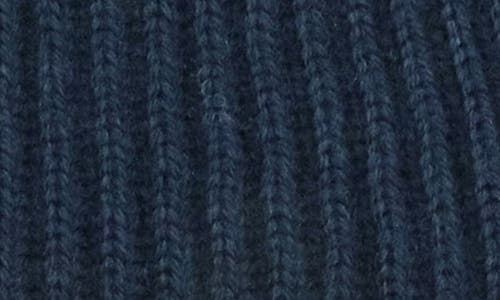 Portolano Merino Wool Rib Cuff Beanie In Blue