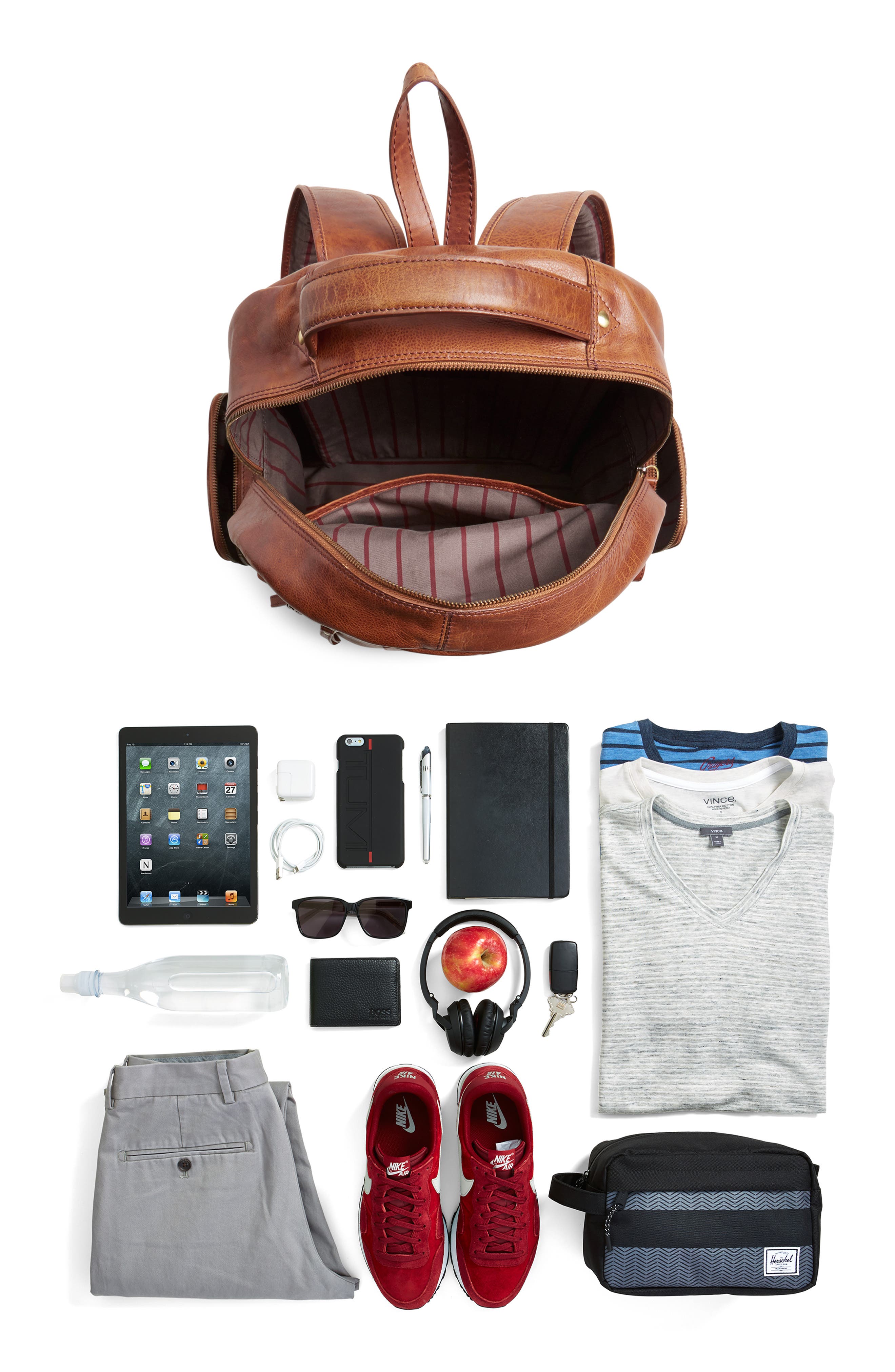 Rawlings <sup>®</sup> 'Rugged' Leather Backpack, Alternate, color, 