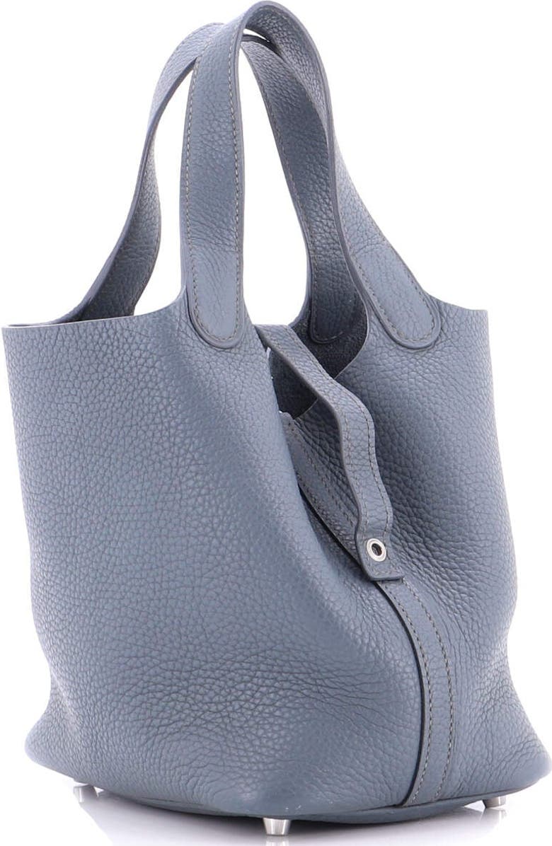 Pre-Owned Hermes Picotin Lock Bag Clemence PM, Alternate, color, Bleu Orage