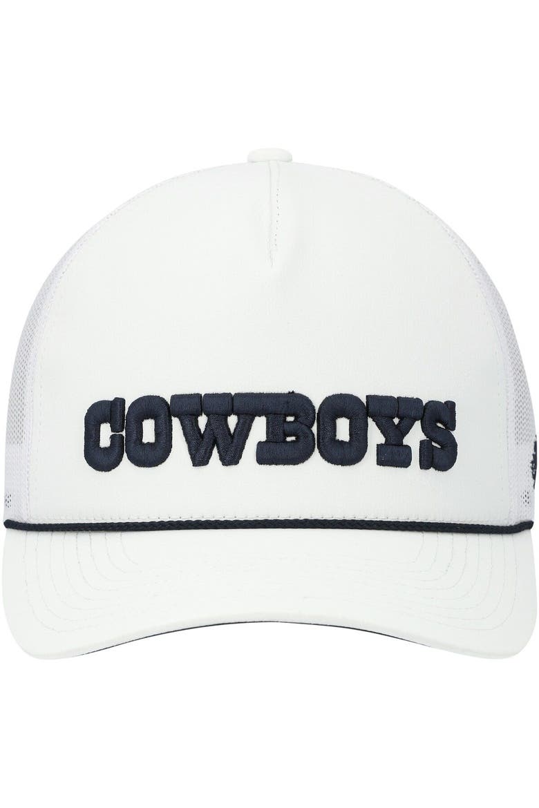 Men's HOOey White Dallas Cowboys Wordmark Rope Trucker Snapback Hat, Alternate, color, White