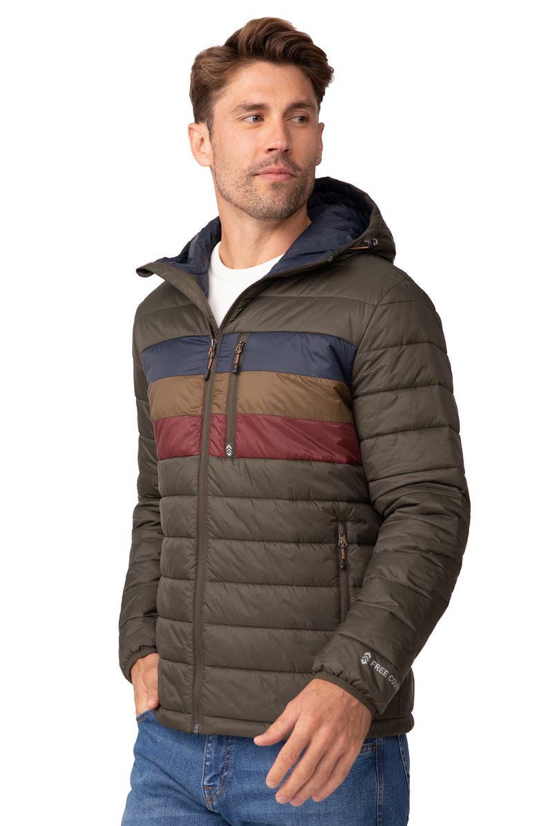 Free Country Colorblock Puffer Jacket, Alternate, color, Olive