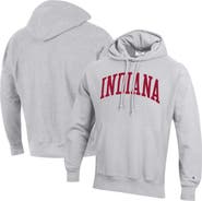 Champion Men's Champion Heathered Gray Indiana Hoosiers Big & Tall Reverse Weave Fleece Pullover Hoodie Sweatshirt