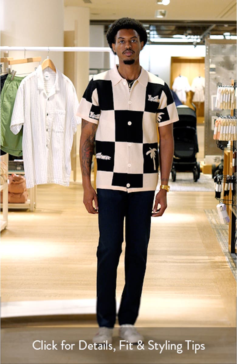 Victory Lap Check Graphic Button-Up Polo, sales video thumbnail