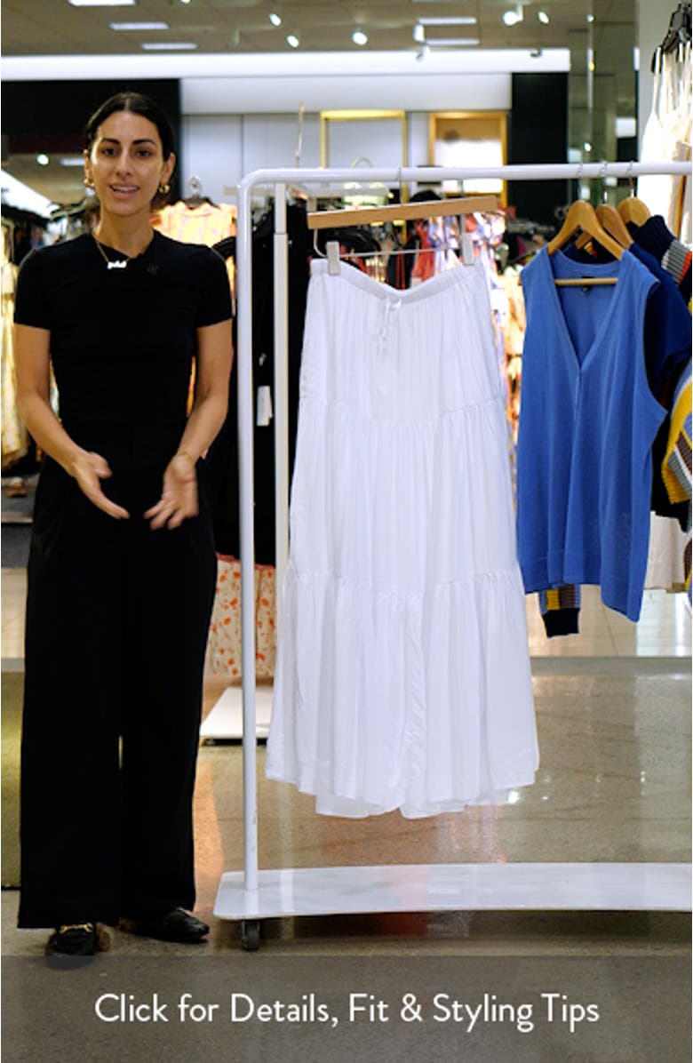 Melanie Tiered Drawstring Maxi Skirt, sales video thumbnail