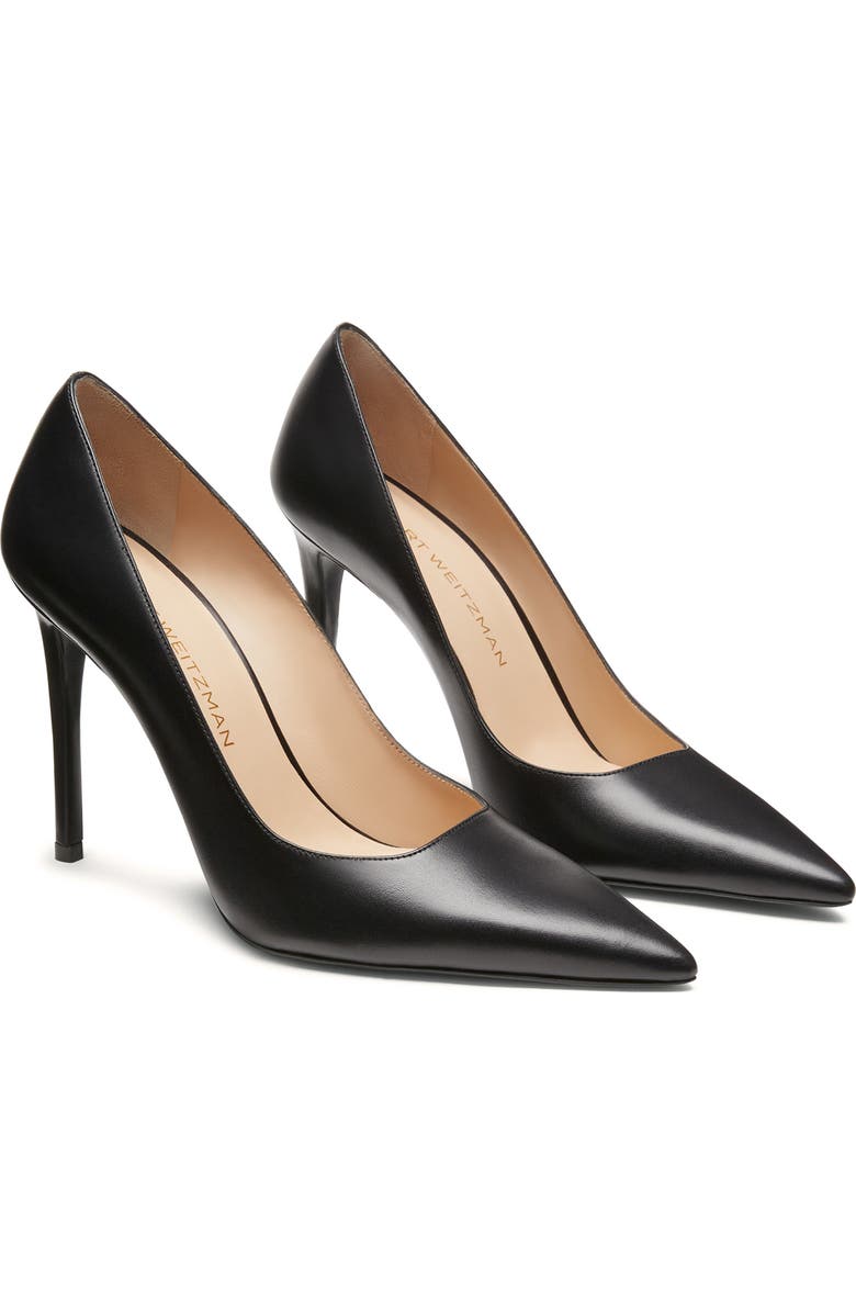 Stuart Weitzman Stuart Power 100 Pointed Toe Pump, Main, color, Black