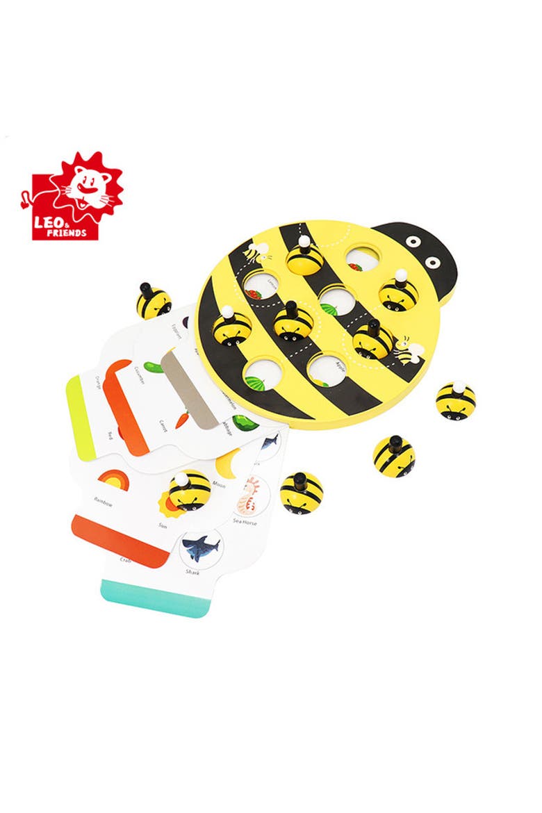 Bee Memory Game Wooden Memory Matching Game for Kids Ages 3, 4, 5 Years Old, Alternate, color, Yellow