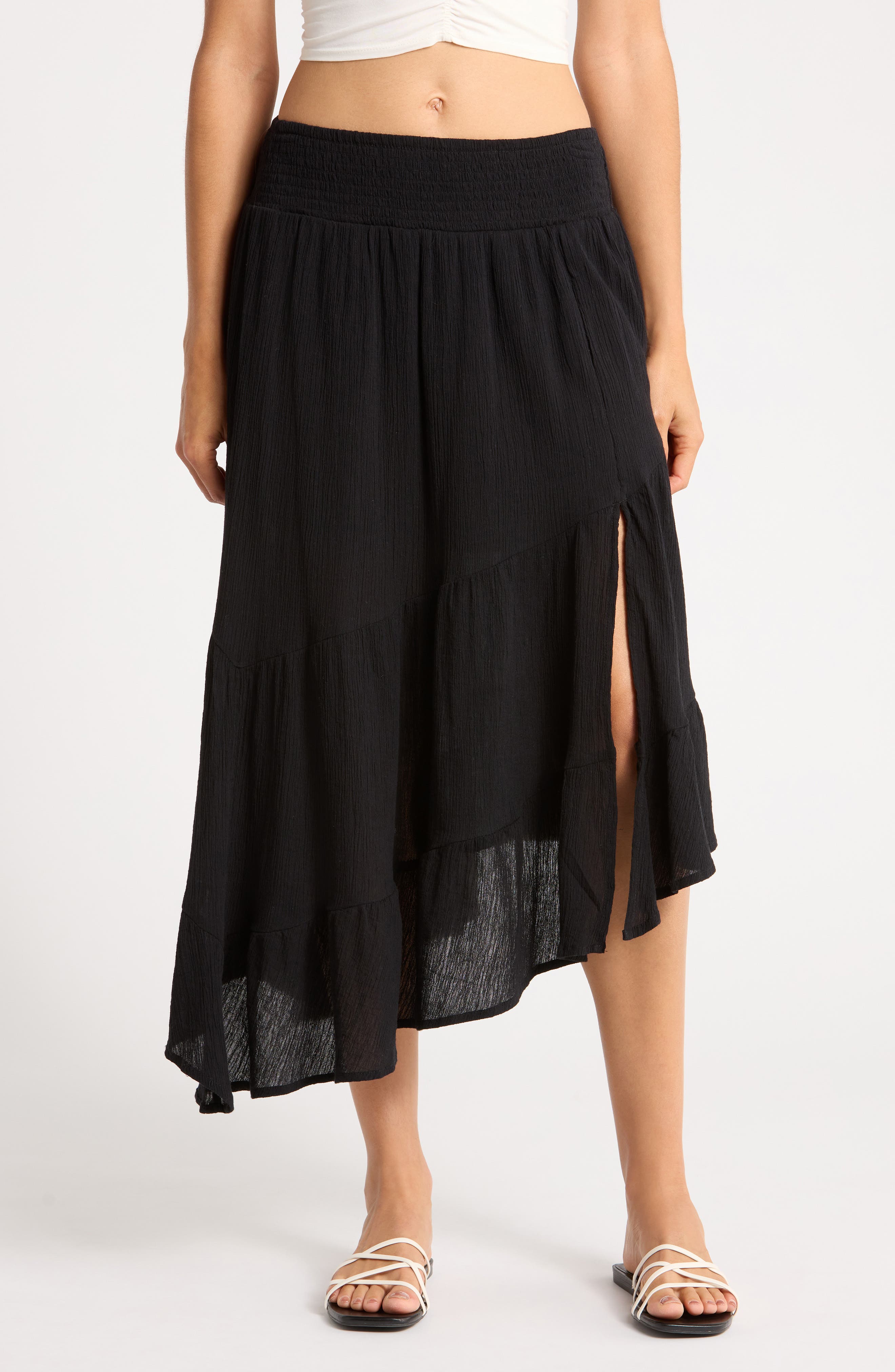 Abound Tiered Asymmetric Skirt
