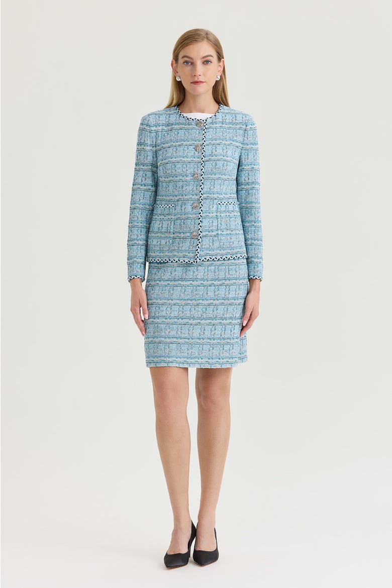 Tweed Knit Straight Skirt, Alternate, color, Serene/Nebula/Lime/Blk/Wht