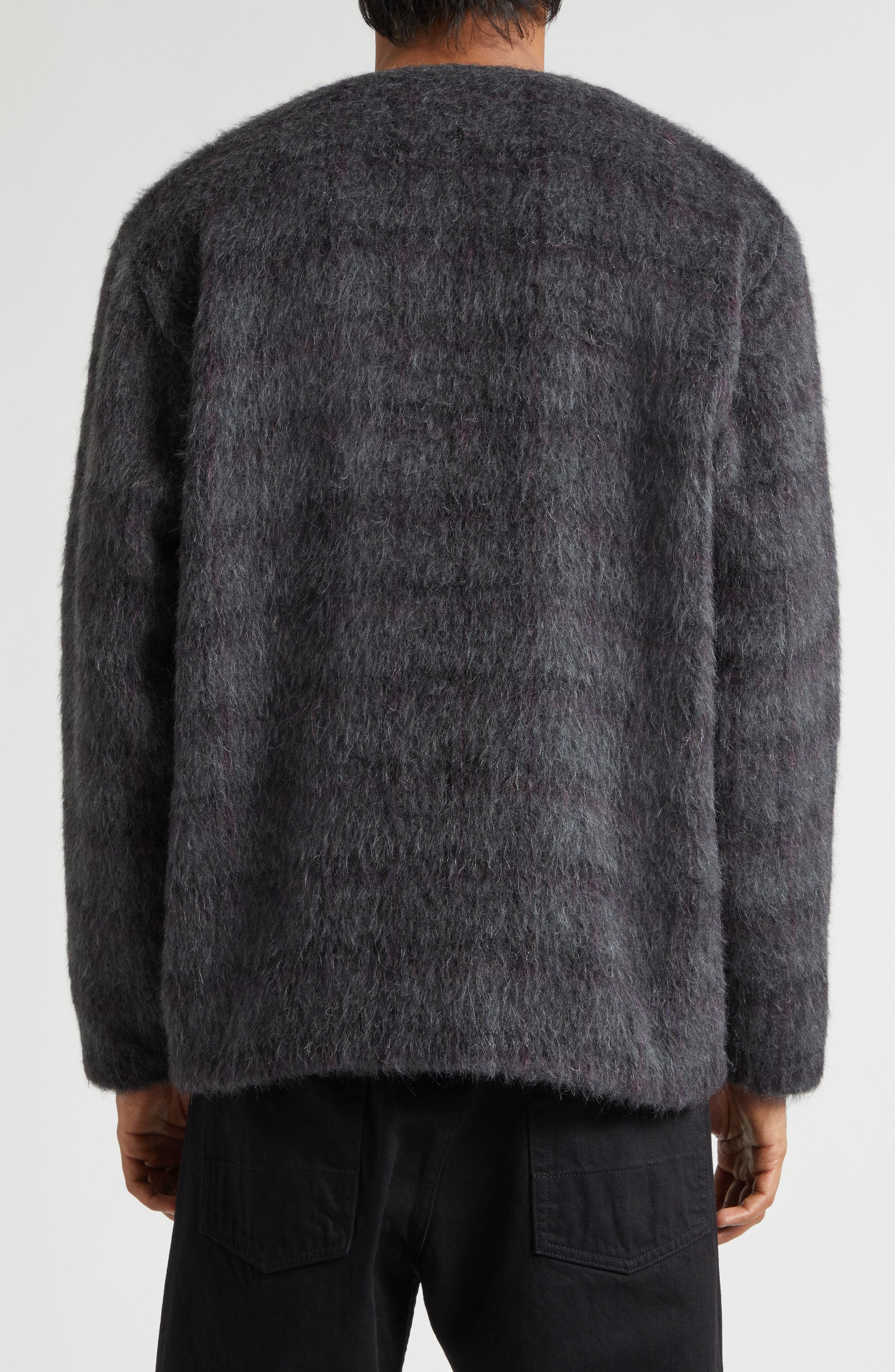 OUR LEGACY Fuzzy Check Wool & Alpaca Blend Cardigan (Men) | Nordstrom