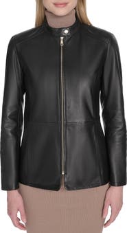 Cole Haan Leather Biker Jacket