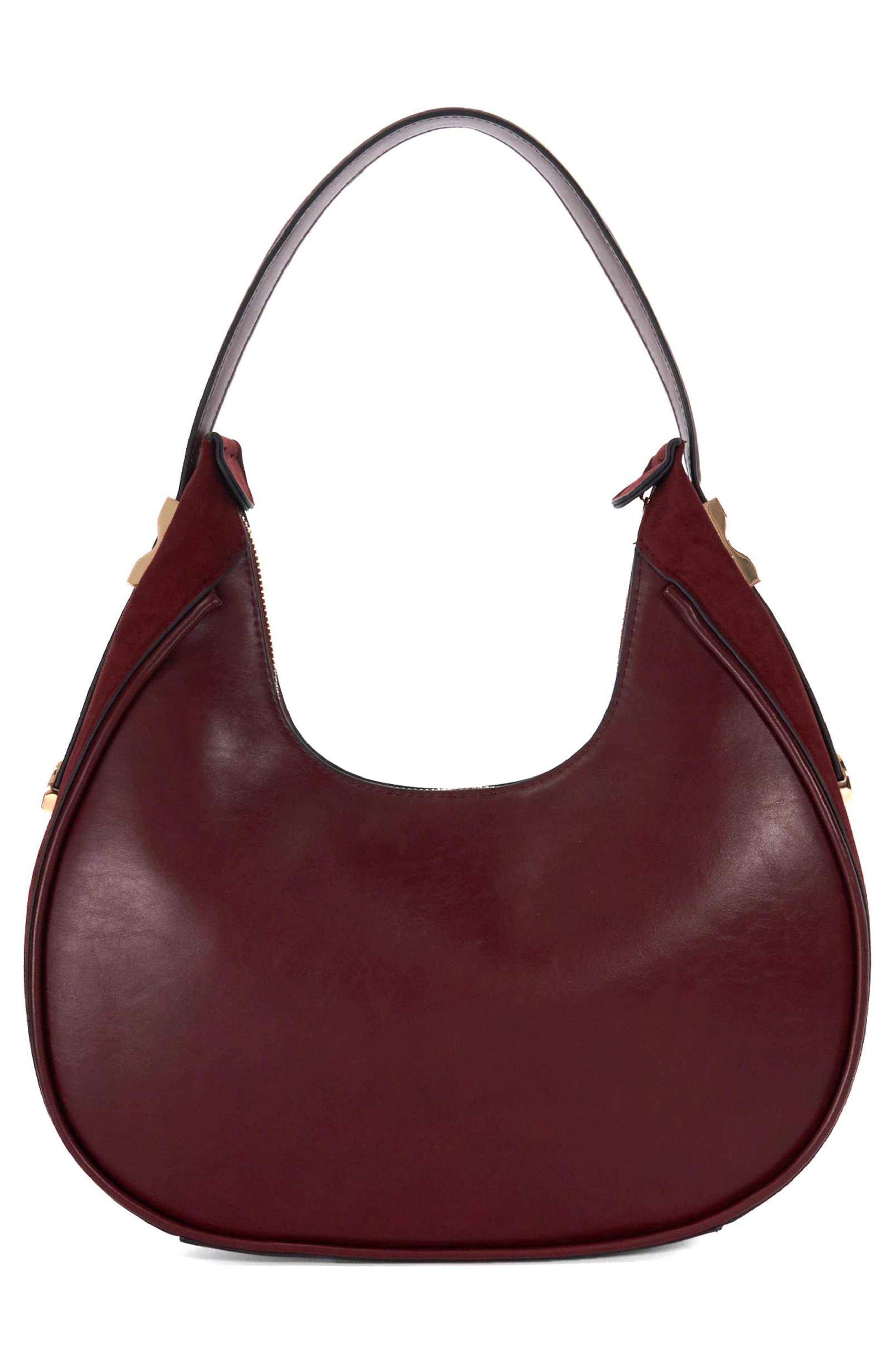 Dedicated Faux Leather Shoulder Bag, Alternate, color, BURGUNDY