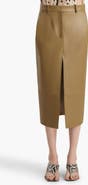Khaite Anden Pleated Lambskin Leather Pencil Skirt