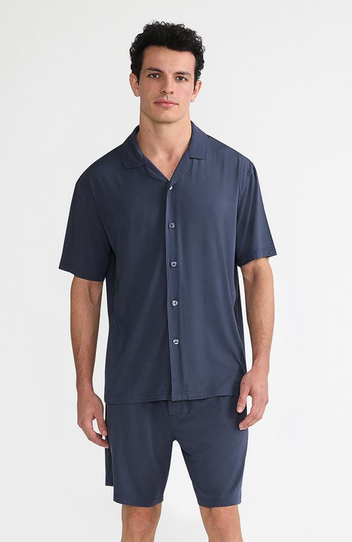 Lands' End Short Sleeve Cooling Knit Short Set In Blue