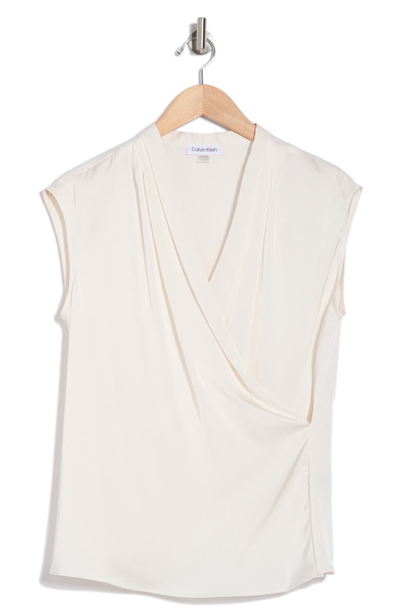 Calvin Klein Gathered Charmeuse Top, Alternate, color, 