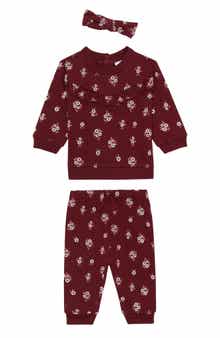 PL Baby by Petit Lem Fleece Sweatshirt, Joggers & Headband Set